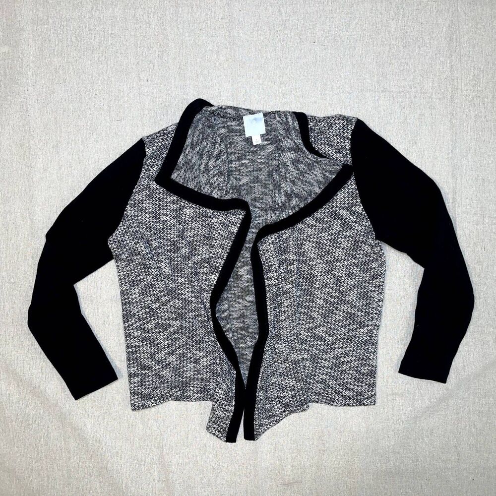 Sunday by Dressbarn | Shawl Collared Cardigan Gray and Black | Large